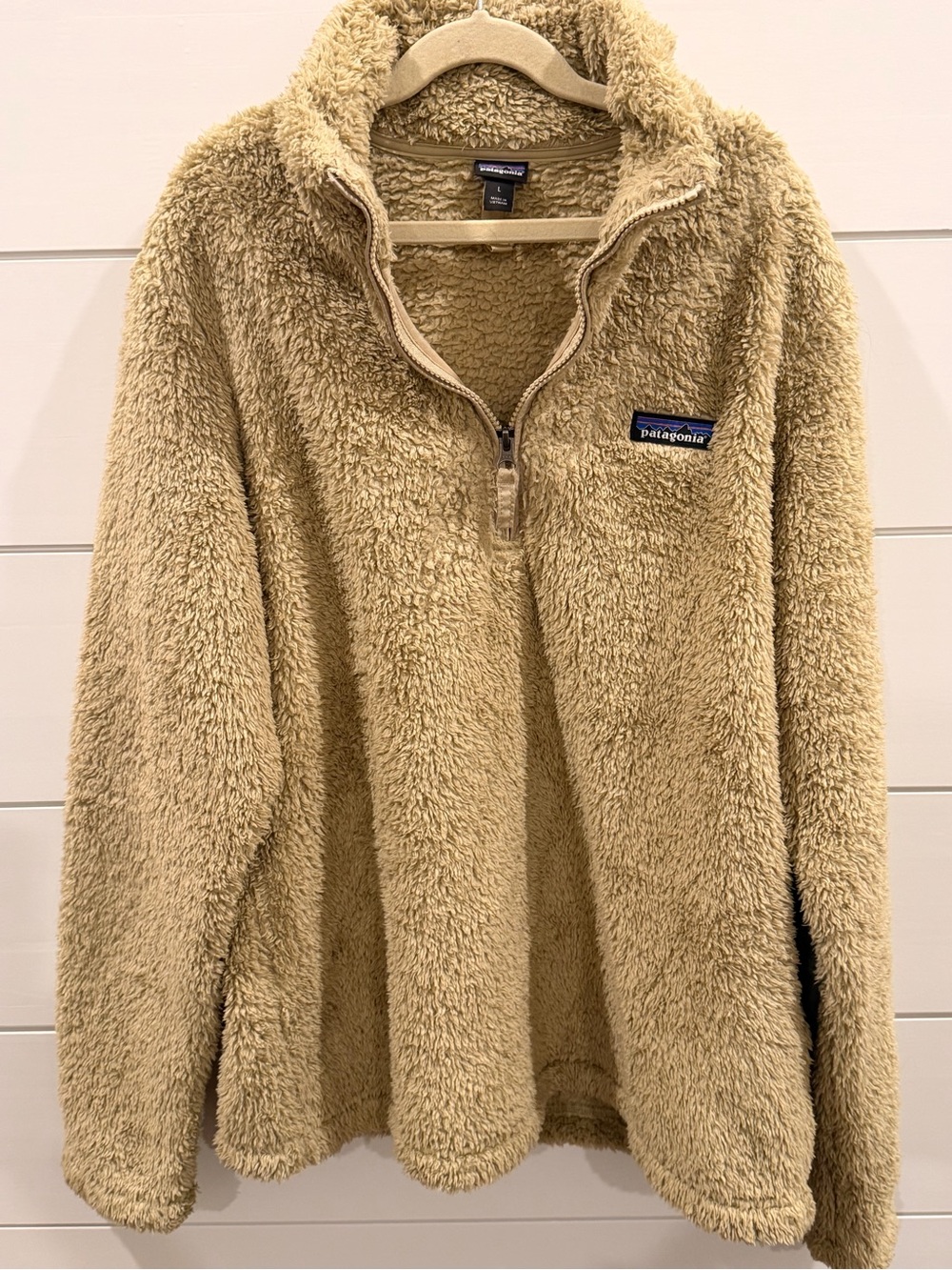 Patagonia Women's Tan Sherpa Quarter-Zip Fleece Pullover